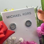 Michael Kors Micheal Kors earring logo silvertone pave fashion stud jewelry New size Small Photo 6