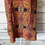 Allison Joy Orange Patterned V Neck Tank Top Photo 2