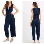 Madewell NWT Satin Ruffle Neck Jumpsuit Photo 3