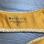 Athleta  Scoop Jacquard Swim Bikini Top Yellow White‎ Print Size Small Photo 7