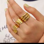Boutique Yellow Gold Unique Adjustable Cuff Ring‎ | 925 Sterling Silver Photo 11