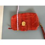 Unbranded womens purse orange faux crocodile pattern wristlet zipper buckle Photo 5