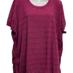 Lane Bryant  Plus Size Burgundy Striped Textured Knit Tunic Top Shirt 26 28 Photo 0