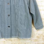 ZARA  Oversized Corduroy Trucker Jacket Womens XS Baby Blue Raw Hem Gorpcore 90s Photo 9