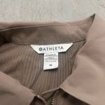 Athleta  Womens Brown Utility Dress Sz M Short Sleeve Zip Front Drawstring Waist Photo 2