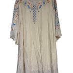 Bohemian Embroidered 1X Dress With Floral Pattern & Bell Sleeves Blue Photo 5
