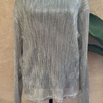J.Crew  Silver Silver Metallic Tinsel Off-Shoulder Blouse Photo 0