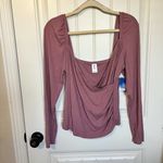 Abound  Womens Top Pink‎ Long Sleeve Faux Wrap size Large Photo 1