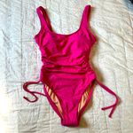 J.Crew Ruched Side-Tie One Piece Swimsuit NEW 8 Radiant Fuchsia Photo 1