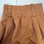 ZARA Size XS Trouser Pants High Waist Darted Pleated Linen Blend Crop NO BELT Photo 4