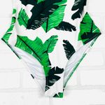 Cupshe  Tropical Banana Leaf One Piece Swimsuit V Neck Criss Cross Women's Medium Photo 2