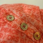 Michael Kors  Love Peace MK T-Shirt Button Shoulder Detail Grapefruit NWT Large Photo 3