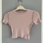 Silence + Noise Pink Ribbed Crop Top Photo 4