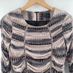 Torn By Ronny Kobo Dress Size Medium Bodycon Ruched Mini Long Sleeve Reptile Photo 4