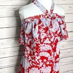 Tommy Hilfiger Paisley Ruffle Off Shoulder Halter Top Blouse Size Small Photo 3