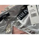 AFRM Harlan Vest in Metallic Silver Medium New Womens Vegan Faux Leather Photo 8