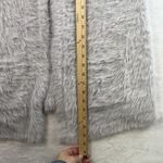 Free People S Small Cardigan Sweater Silver Cloud Faux Fur Oversized Open Front Photo 10