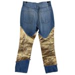 BRANDON MAXWELL The Cortlandt Denim Pant W/ Metallic Leather Combo Size 29 New Blue Photo 8