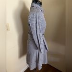 Tommy Hilfiger Women Blue Shirt Dress Pin Stripe 3/4 Sleeve Button Collar Photo 3