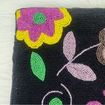 Vintage Beaded Flower Purse Clutch Black Photo 3