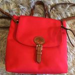 Dooney & Bourke Red Flap Purse/Backpack Photo 0