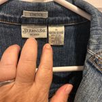 St John's Bay Denim Blazer Jacket Womens 1X‎ Jean Button Up Stretch Pockets Blue Photo 4