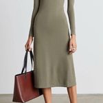 Who What Wear Jade Square-Back A-Line LS Dress in Olive Green, Size XL NWT Photo 8