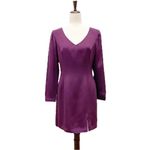 Hugo Buscati Vintage 100% Silk Long Sleeve Sheath Dress in Purple Women’s Size 8 Photo 4