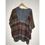American Twist Oversized Poncho Hoodie Sweater Size Large Striped Hooded Cape Photo 2