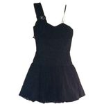Jill Stuart New Womens Designer  Black Lace Dress One Shoulder 0 2 Broach Short Photo 5