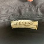 Vintage Antonia Women's Gray Small Genuine Leather Bow Clutch Purse Handbag Photo 8