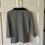 Talbots Black and White Striped Polo Top Photo 5