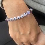 MAGIC Letter Bracelet Purple & Lavender & Frosted Clear Cubes Photo 0
