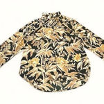 H&M Womens Professional Blouse Size 2 Black Floral Button Front Long Sleeve Top Photo 0