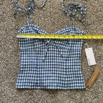 Reformation blue & white gingham Holcomb linen tank top size 0 NWT Photo 8