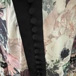 Beulah Dark Floral Maxi Dress Chiffon Size Medium Whimsical Feminine Boho Black Photo 3