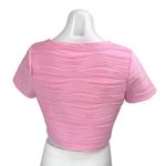superdown Pink Short Sleeve Textured Cropped Cardigan Cardian Blouse Top Size M Photo 5