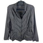 Eileen Fisher  Linen Blend Jacket Blazer Womens 16 Gray V-Neck Long Sleeve Casual Photo 0