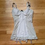 Victoria's Secret Gray Teddy 34B Sexy Little Things Underwire Garter Swiss Dot Photo 14