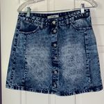 Refuge Acid-washed button down denim mini skirt Photo 0