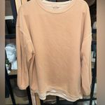 Aerie  oversized pullover slouchy raw hem beige tan sienna sweatshirt terry crew Photo 5