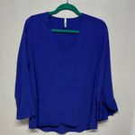Passport Purple Asymmetrical Blouse with Bell Sleeves Size M Photo 0