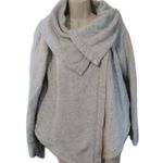 Zella Z by Women's Snap Front Jacket Size M Gray Wrap Collar Thumb Holes Cozy Photo 0