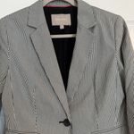 Banana Republic Blazer Women’s 8 Blue White Striped Career Professional Staple Photo 3