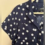 Maeve  by Anthropologie Polka Dot Linen Button Down Short Sleeve Photo 3