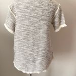 The Limited top shirt Textured Fringe Trim Knit shirt sleeve oversized medium Photo 3