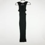 John Elliott Reveal Cut Out Silk Cashmere Wool Rib Tank Sweater Dress Gray Black Photo 0