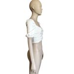 Boohoo White Short Sleeve Crop Top Photo 2