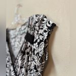 Vintage Black White Floral Jersey Fit Flare Dress M Conrad C Size M Photo 7