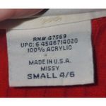 Faded Glory  Knit Top V-Neck Short Sleeve Ribbed Red Blouse Small‎ Photo 3